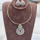 Dimond replica set with hasli ruby Stone
