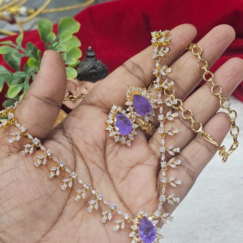New model neck set with purple stone