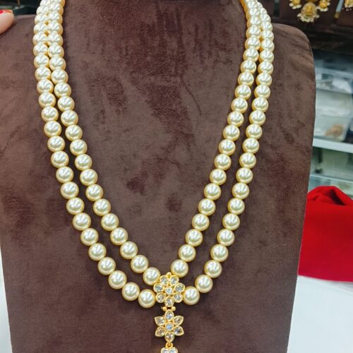 swarovski with Uncut Green Stone Handmade mala