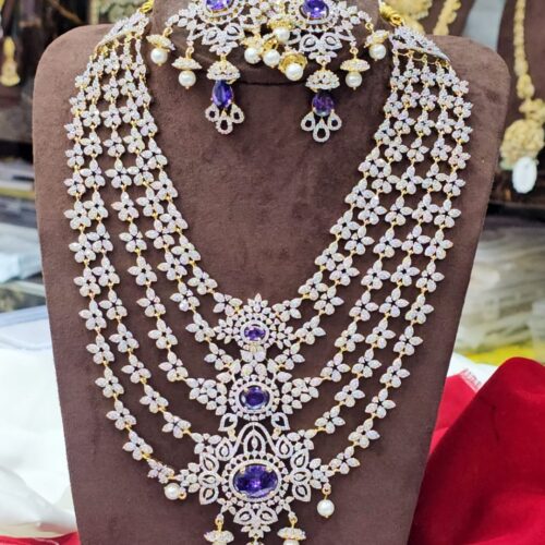 Gj heavy with Purple Color neck set