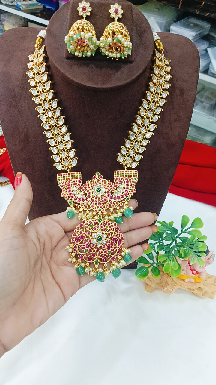 WhatsApp Image 2025-10-30 at 22.16.44_ba259373 kundan designer haram short just 4800 - Image 1