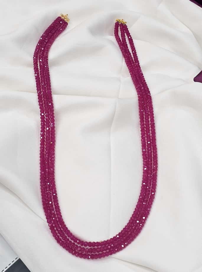 341 3 lines Chetan rubies Mala just 3699 - Image 1