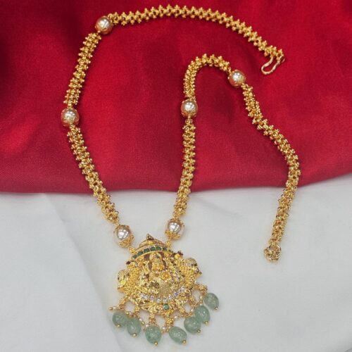 Handmade microplish Mala with Laxmi pendent just 1099