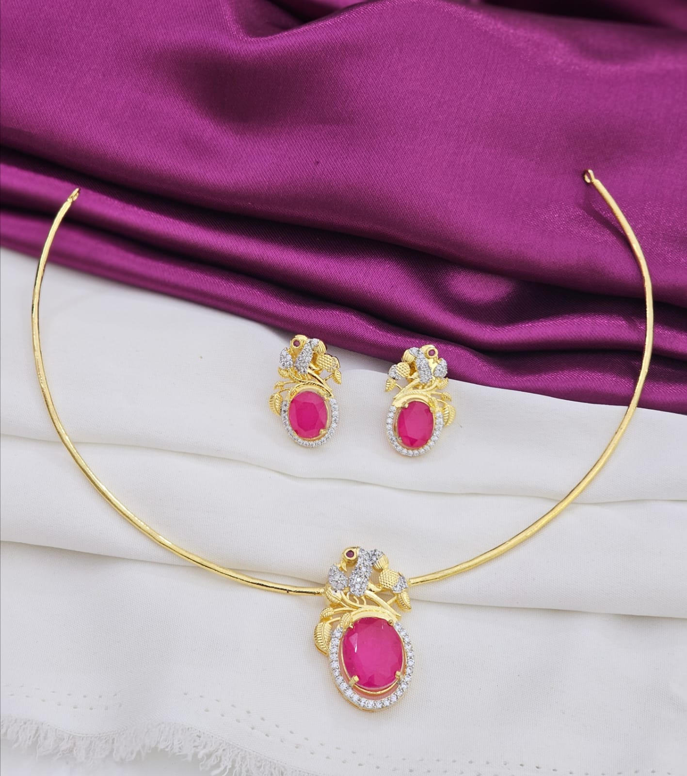 469 kante choker with pink stone just 1099 - Image 1