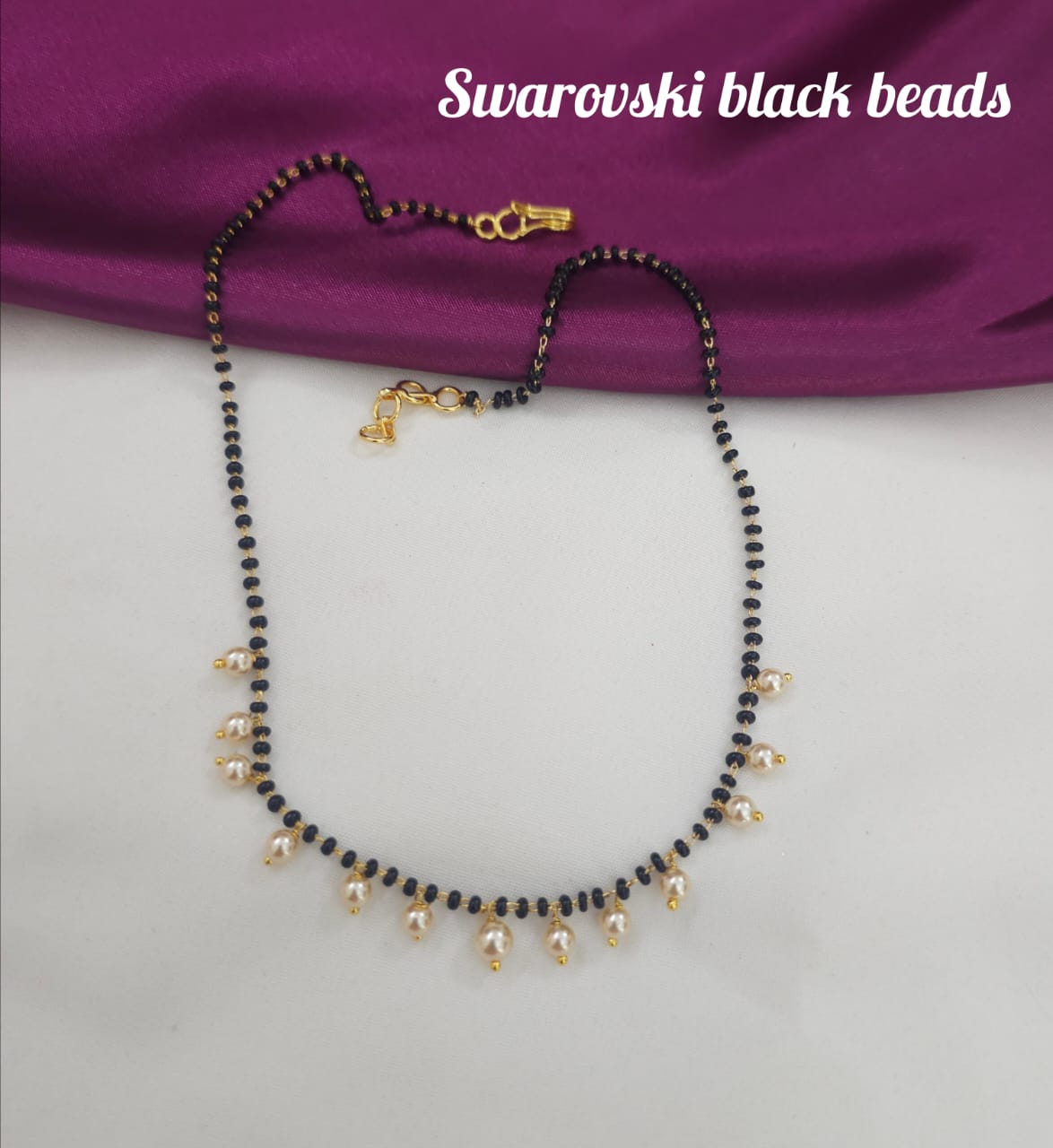 AC657 Swarovski black beads handmade 350 free shipping - Image 1