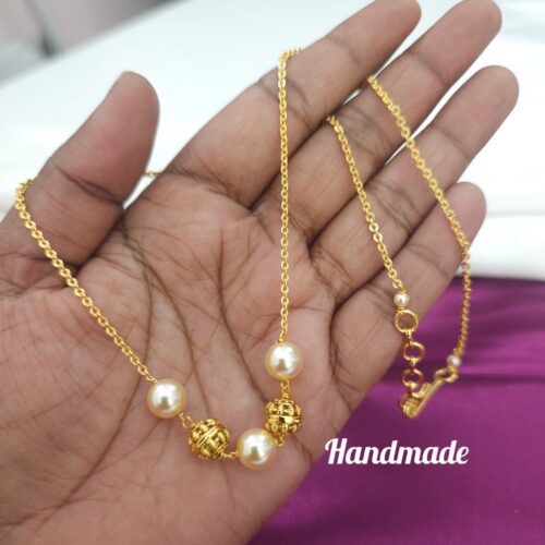 Hand made Mala with Swarovski and nakshi balls