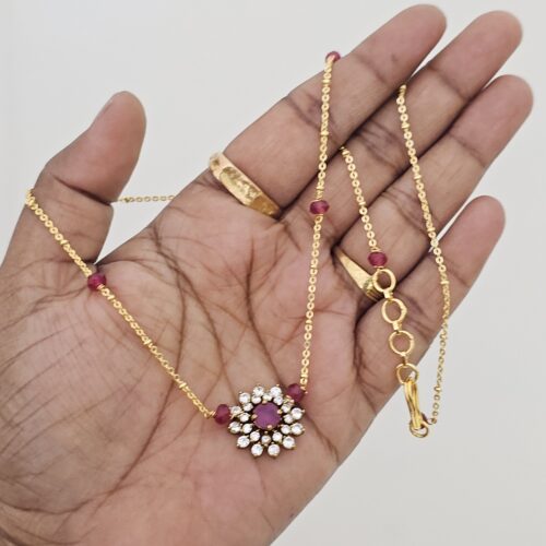 Handmade ruby stone chain