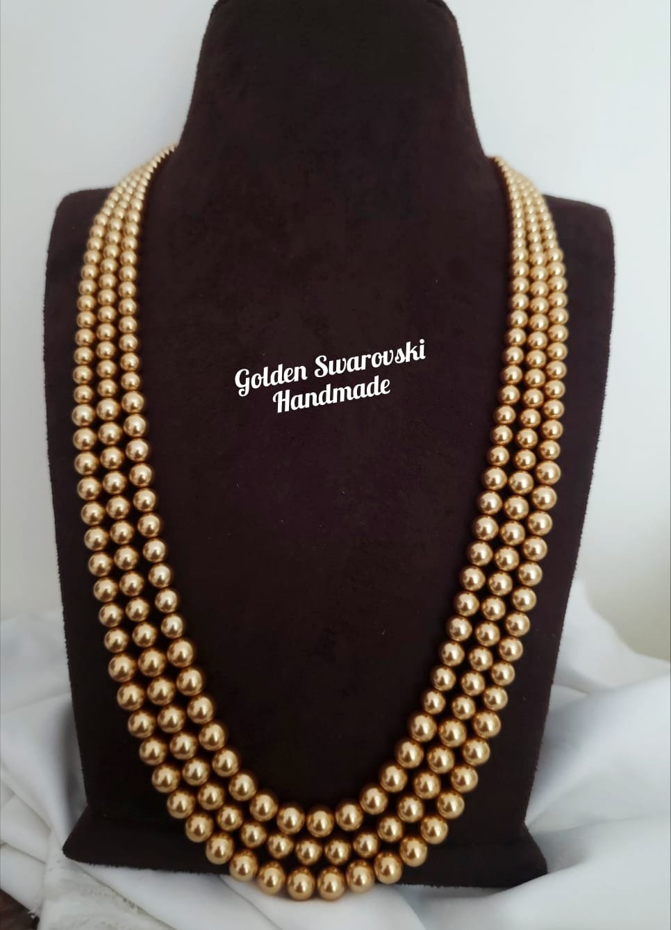 2026/01/2432392.jpg Beautiful golden Swarovski handmade ration 3 lines Swarovski Mala - Image 1