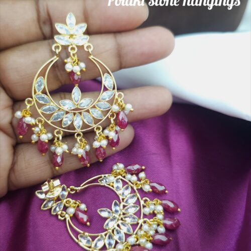 Polaki pink stone hangings 14 carat replica 850 free shipping