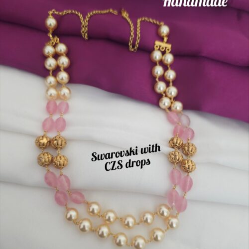 Handmade Swarovski Mala with czs drops pink 799 free shipping