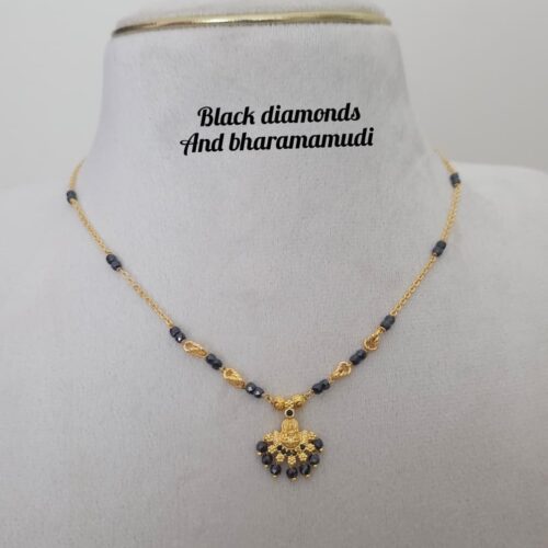 Black beads customized with bharamamudi and black dimonds 550 free shipping