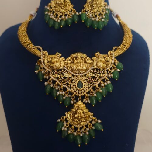 Temple carvin set customized with green beads 1899 free shipping