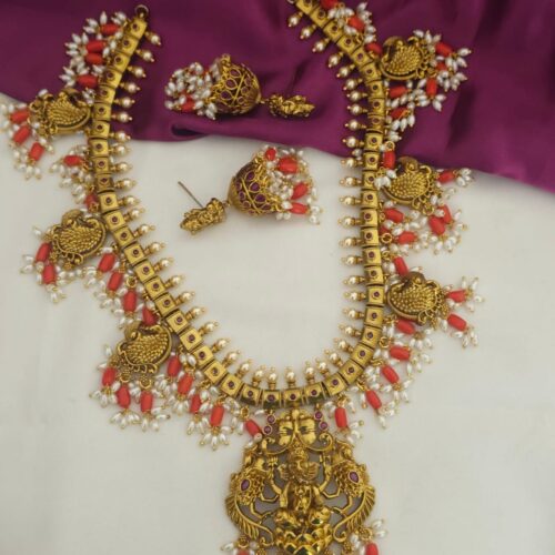 Desighner heavy nakshi neck set customized with guttapusalu and tiwan pagadam 3250 free shipping