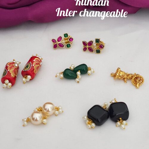 Kundan interchangeable studs with  5 pairs 799 free shipping