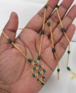 Handmade polki stone locket customized with green czs drops  599 free shipping - Image 2