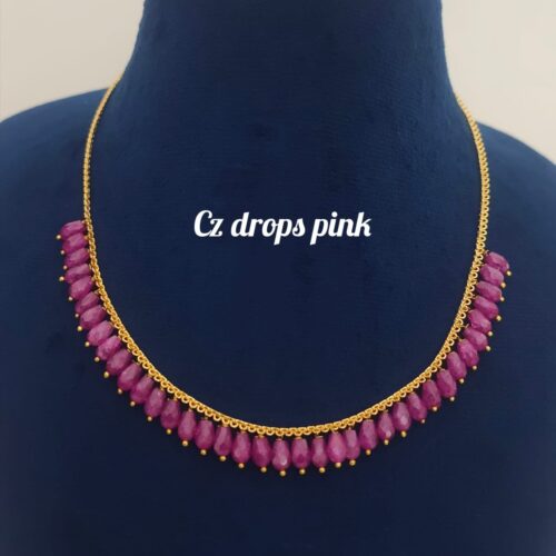 Handmade Mala customized with cz drops pink 799 free shipping
