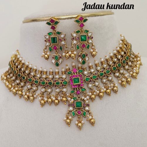 Jadau kundan choker cum neck set 2899 free shipping