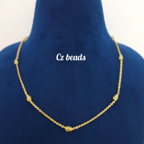 Real cz beads Mala with yellow colour 450 free shipping