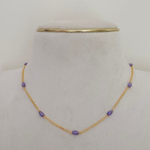 Real cz beads Mala with purple colour 450 free shipping