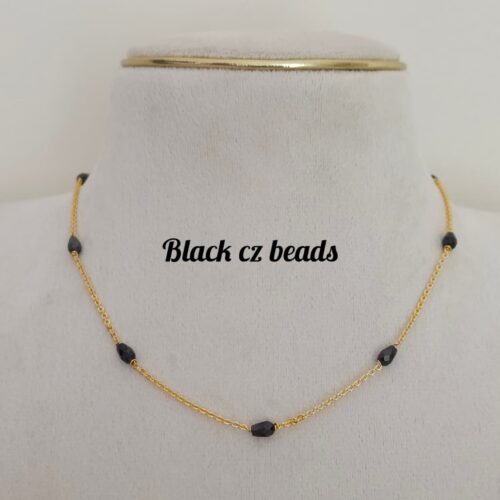 Real cz beads Mala with black colour 450 free shipping