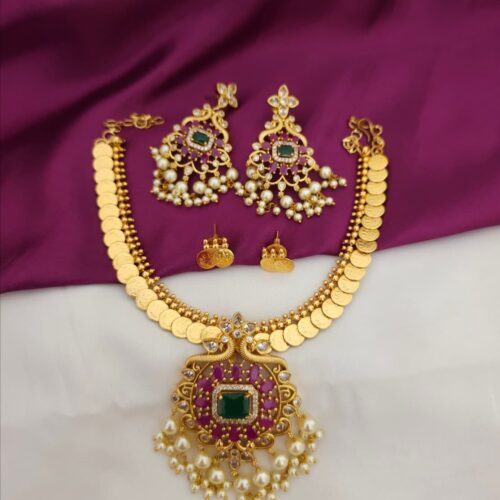 Kasu neck set with detachable multi color pendant set 1099 free shipping