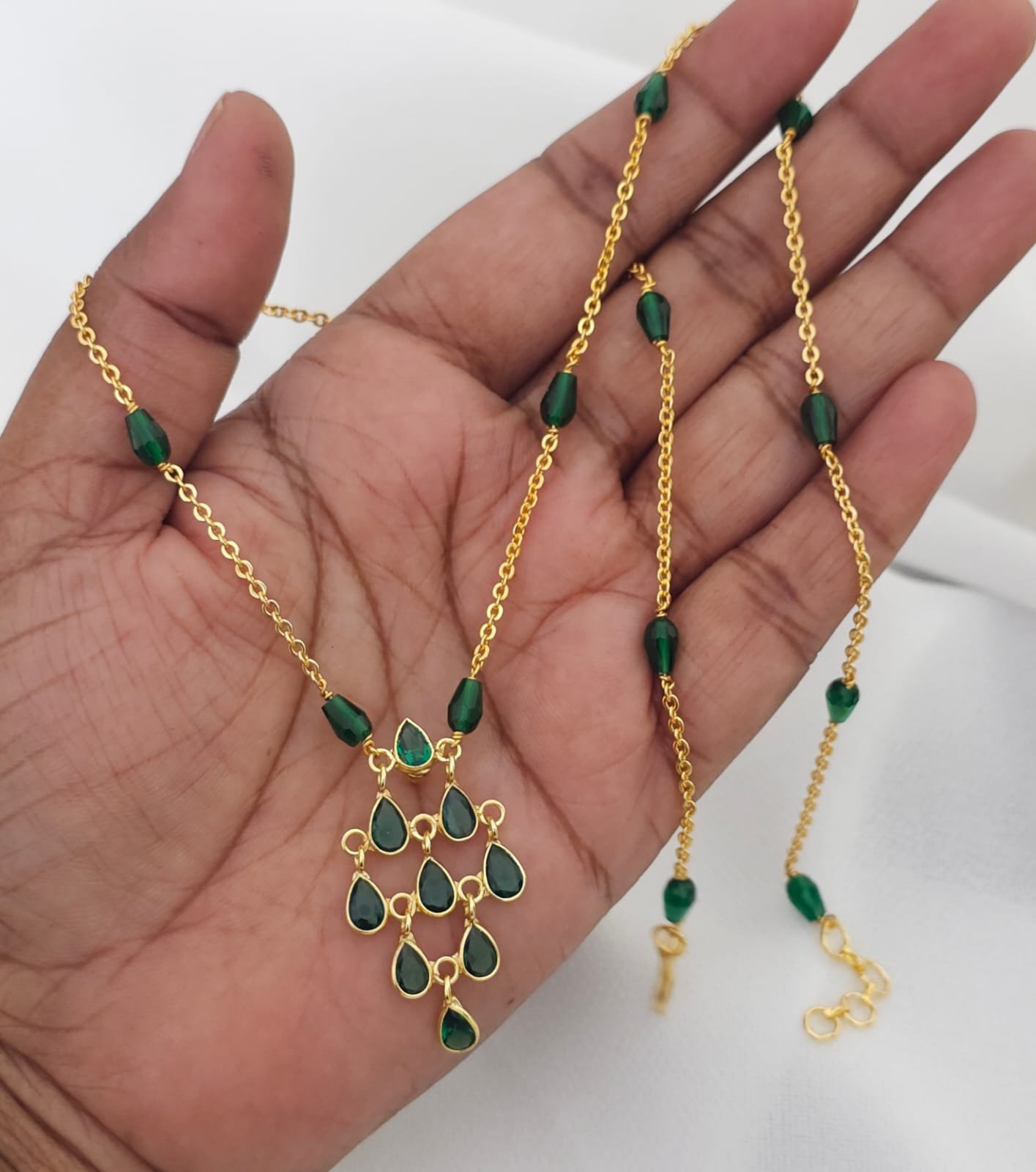 2026/02/IMG-20260227-WA0039.jpg polki stone Mala customized with green czs drops 599 free shipping - Image 1