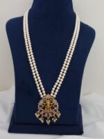 Handmade Swarovski Mala customized with nakshi locket - Image 2