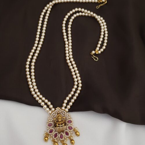 Handmade Swarovski Mala customized with nakshi locket