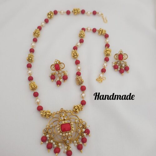 Handmade pagadam mala customized with locker and nakshi balls
