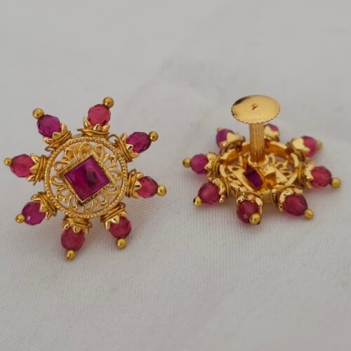 Pink beads studs daily wear 350 free shipping