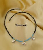 Handmade Black crystal and blue czs Mala 499 free shipping