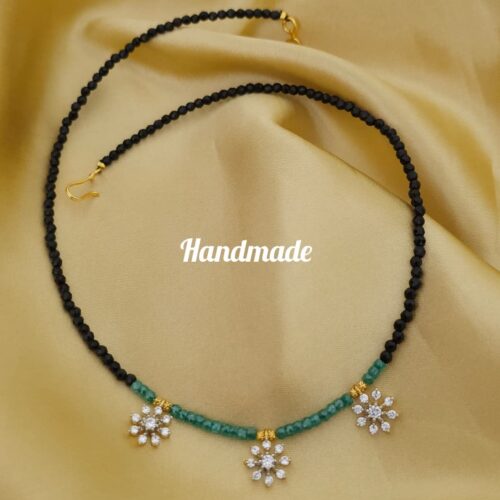 Handmade cz beads and black crystal 499 free shipping