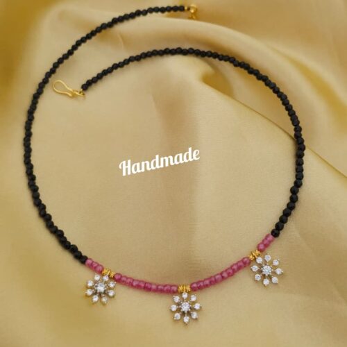 Handmade cz beads and black crystal 499 free shipping