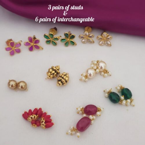 Changeable hangings 3 pairs of studs and 6pairs of interchangeable 850 free shipping