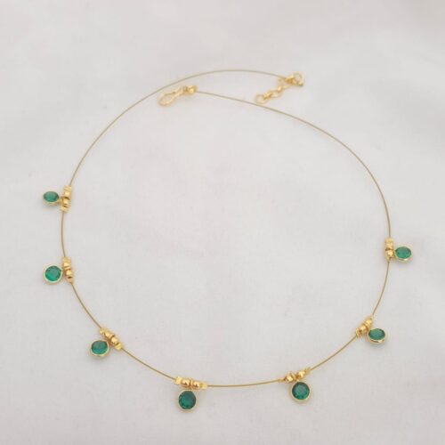 Customized green polki stone invible 350 free shipping