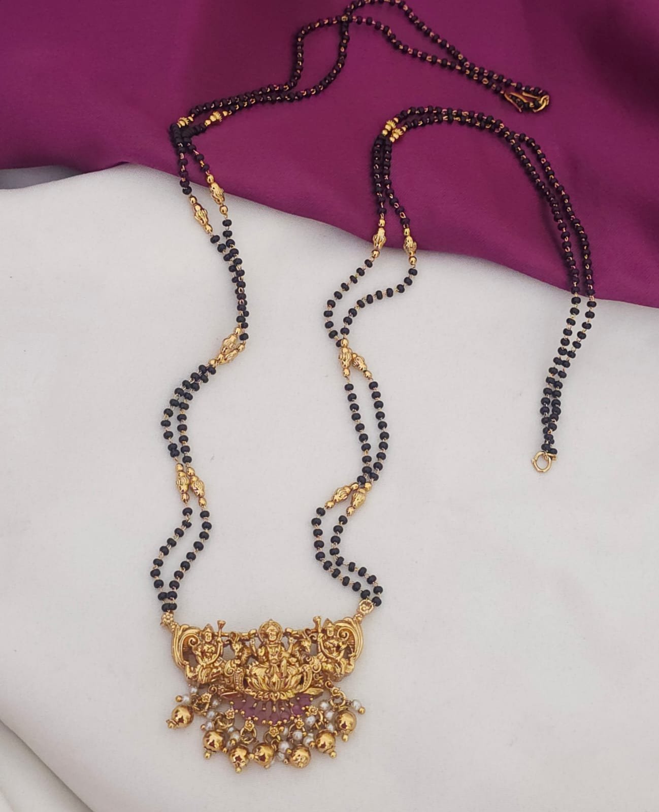 2026/03/IMG-20260314-WA0012.jpg 26inches Laxmi black beads with pink stones 599 free shipping - Image 1