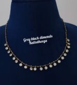 Hand made kattutheega grey black dimonds with polki drops 1099 free shipping