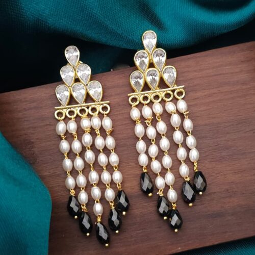 Polki screw back studs with rice pearls 450 free shipping