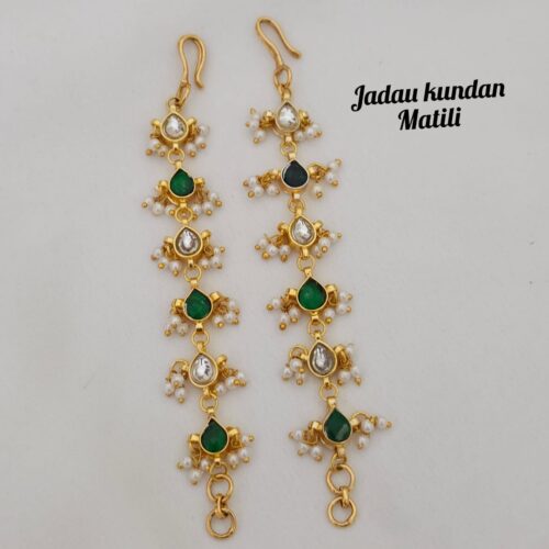 Jadau kundan matilu green with white. 750 free shipping