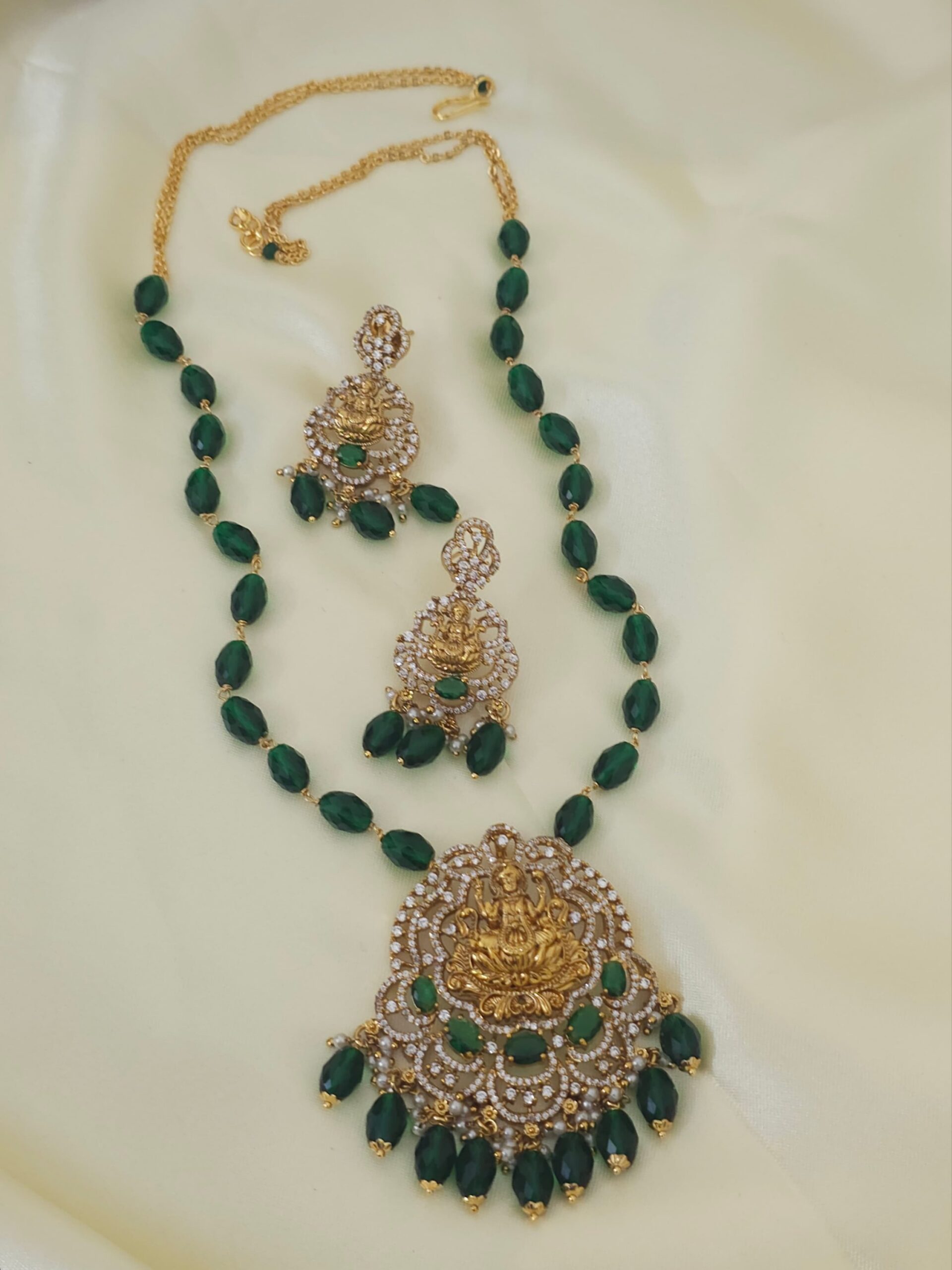 2026/03/IMG-20260323-WA0840-scaled.jpg Handmade rani Haram with green cz drops 1899 free shipping - Image 1