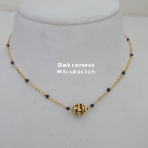 Black diamonds with nakshi ball hand made 450 free shipping