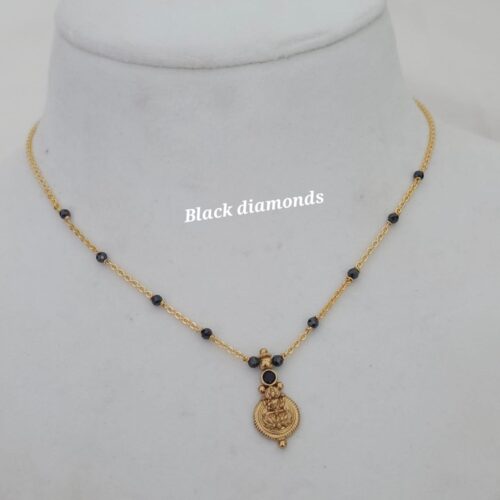 Black diamonds with Kasu microplish chain 450 free shipping