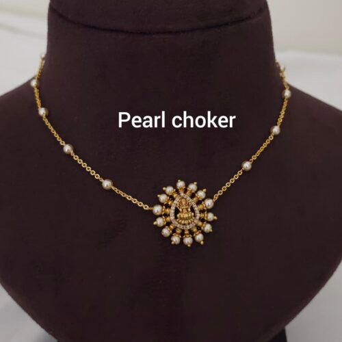 Pearl choker with laxmi locket 499 free shipping