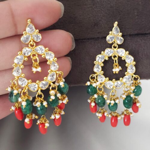 Polki stone hangings screw back with pagadam 699 free shipping