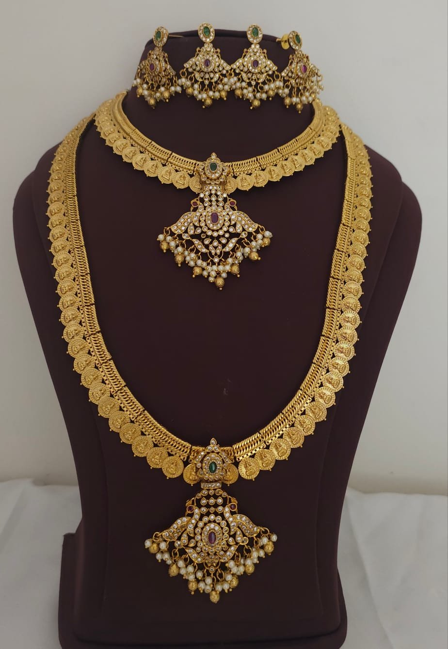 2026/04/IMG-20260402-WA0106.jpg Kasu jelebhi neck set combo 3350 free shipping - Image 1