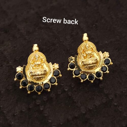 Laxmi ammavari screw back studs 399 free shipping black stones