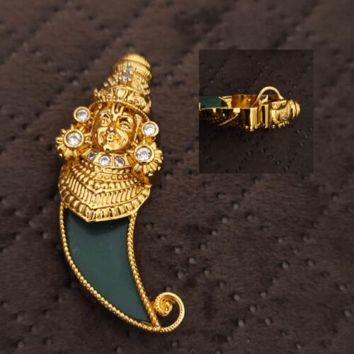 Lord venkateswara Swamy puligoru with nakshi green 650 free shipping