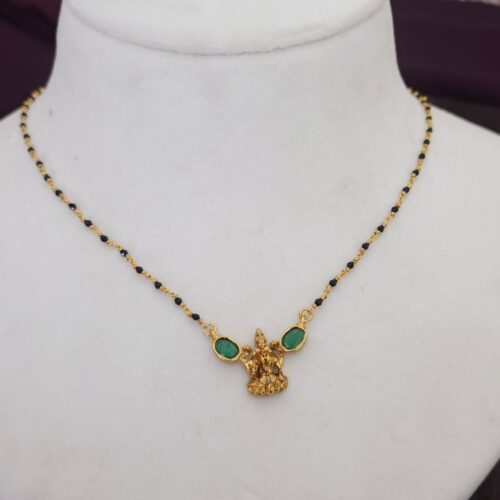 Black beads green stone 399 free shipping