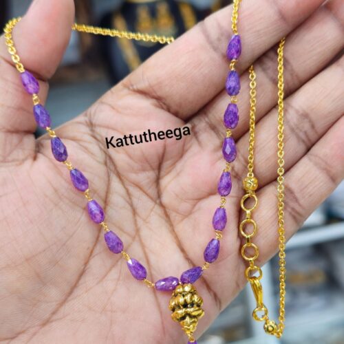 Kattutheega purple cz drops Mala 699 free shipping