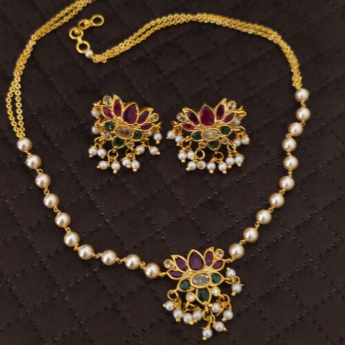 Kempu Pearl choker cum mala 850 free shipping